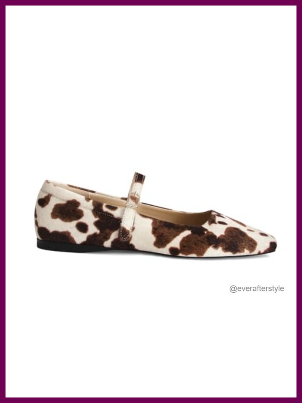 Mary Jane Ballet Flats Square Toe Buckle Faux Suede Comfortable